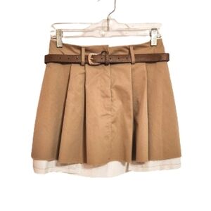 SHEIN Tan A-Line Skirt with Belt